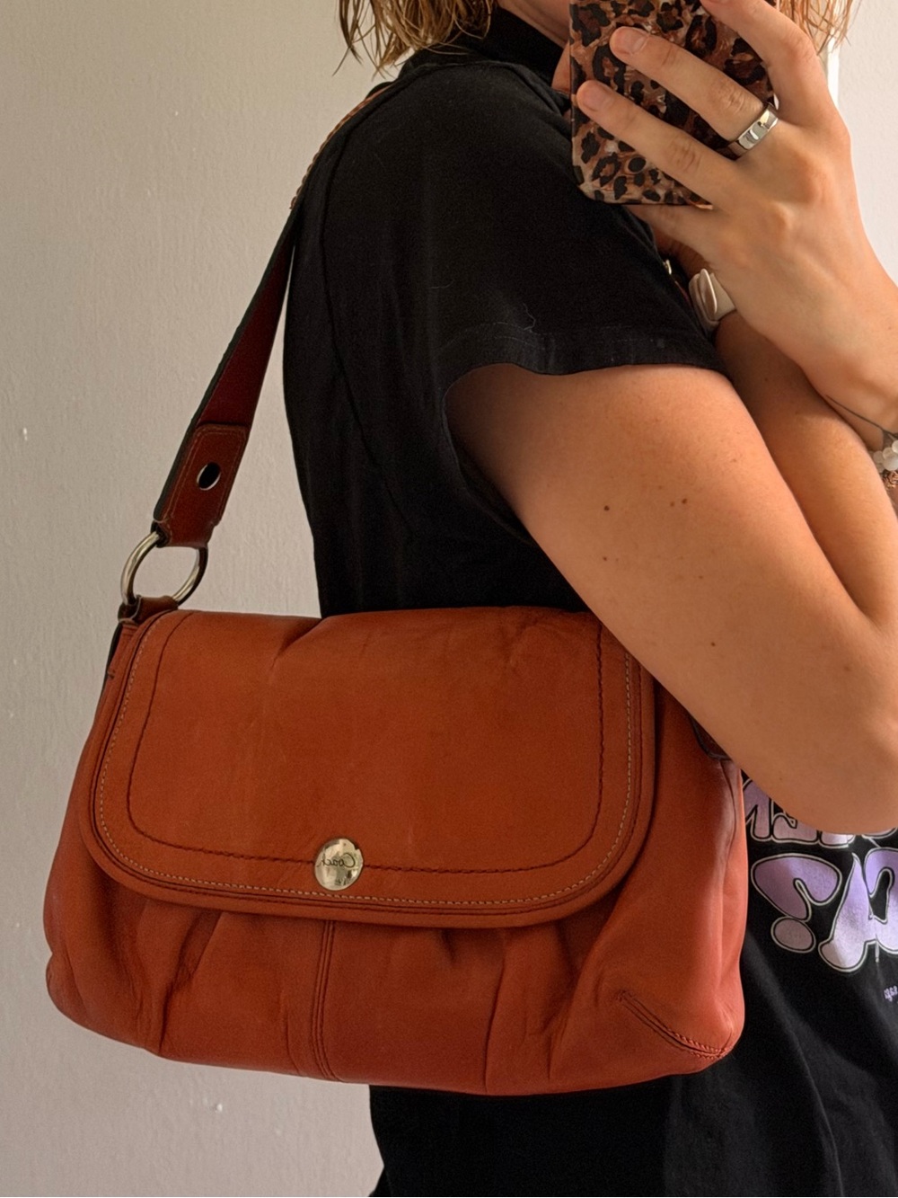 Coach Soho Flap Pleated Leather Shoulder Bag in Paprika - Picture 2 of 16
